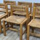 Set of 6 solid elm chairs by maison regain 1970.