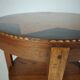 Table d'appoint Amsterdam School / Art Déco avec plateau incrusté d'étoiles vers 1920