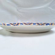 Oval dish Moulin des Loups Canada blue and orange Art Deco/Art Nouveau