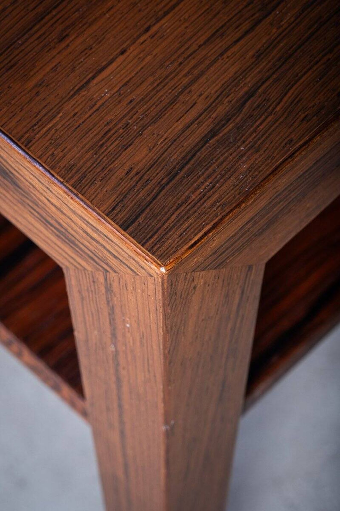 Side Table in Rosewood with Magazine Rack by Severin Hansen for Haslev Møbelsnedkeri, 1950s