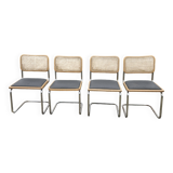4 vintage Italian Cesca B32 chairs by Marcel Breuer, 70s