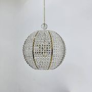 Brass & acrylic ball hanging lamp pendant by Emil Stejnar, 1950s