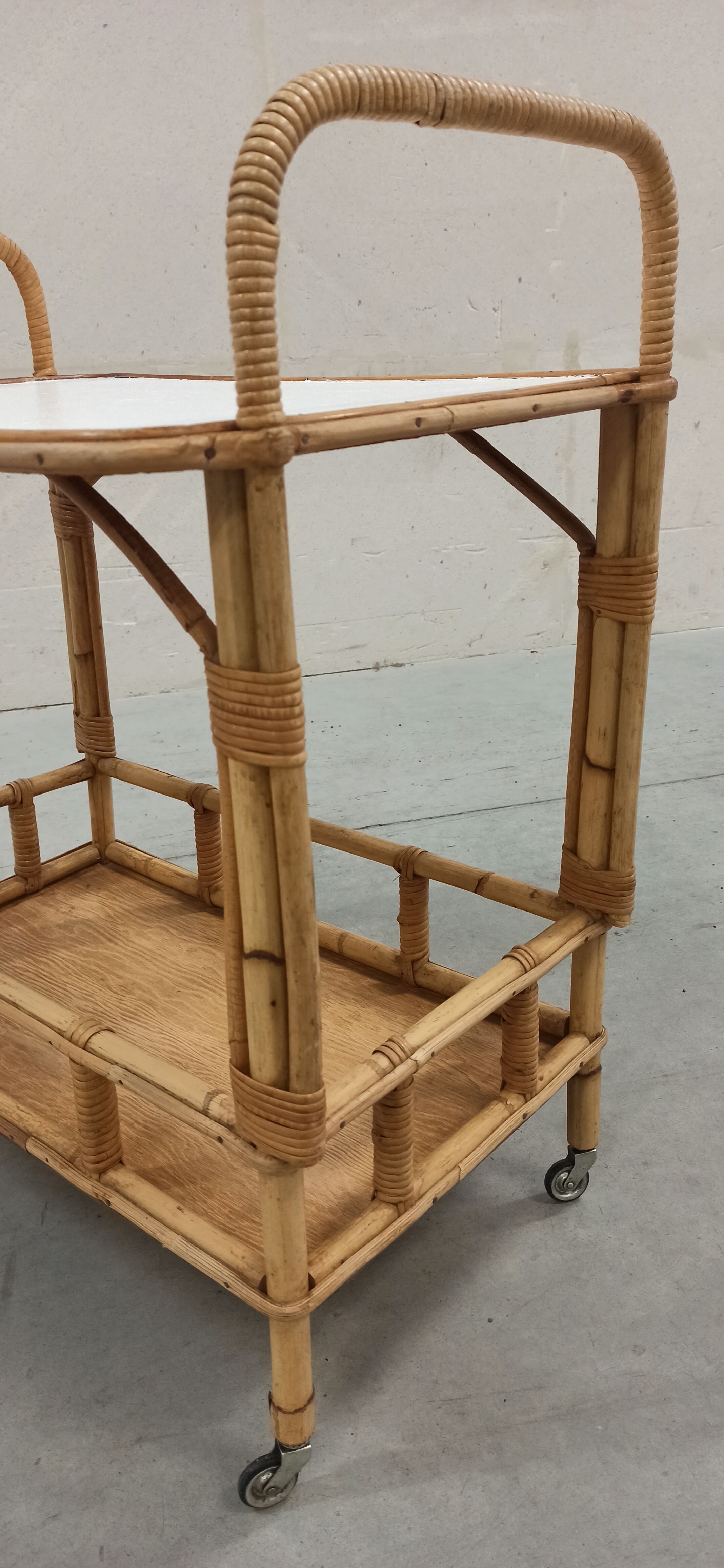 Vintage bamboo and rattan bar service