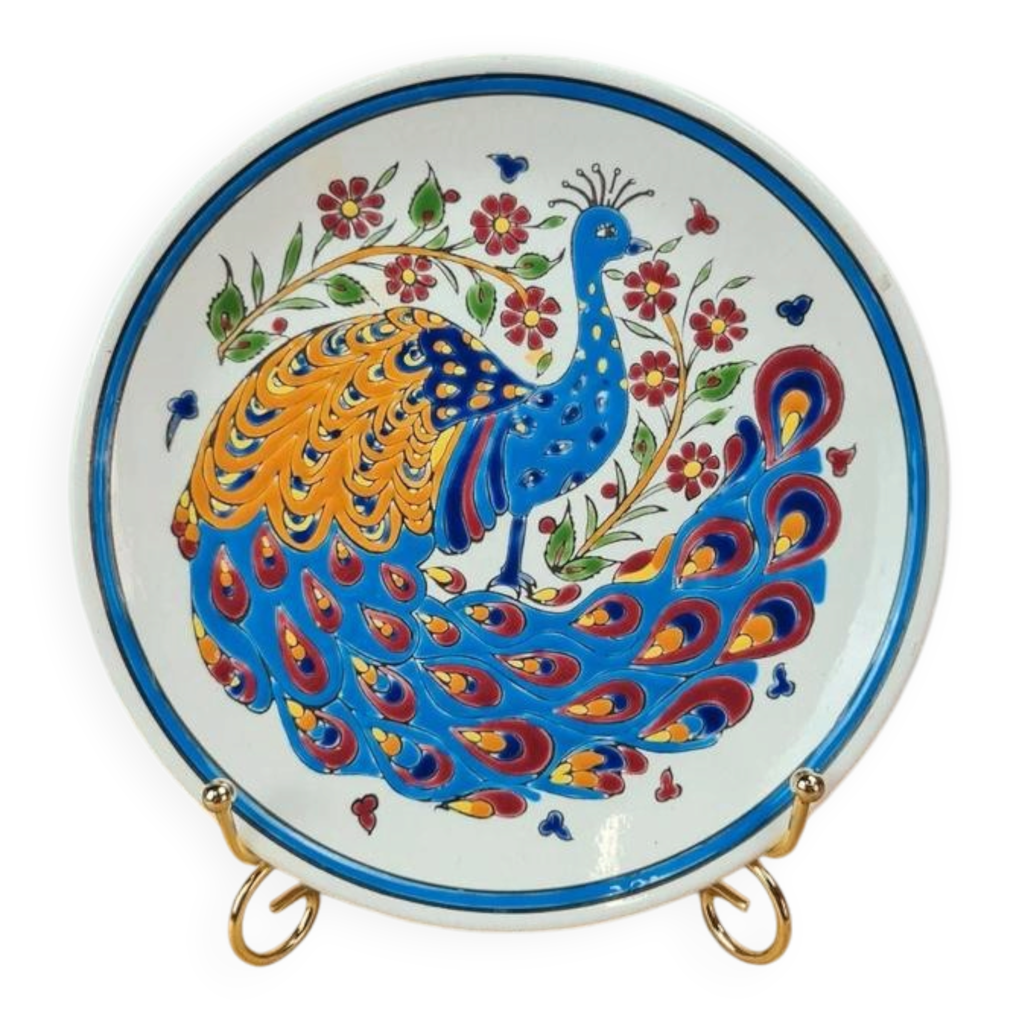 Hand-painted Greek artisan wall plate P.R. Keramik