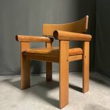 1970's Italian chunky wood armchair