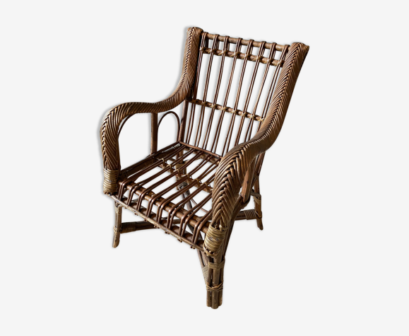 Fauteuil en rotin pour enfant vintage
