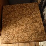 Wooden bedside table with mobile marble top