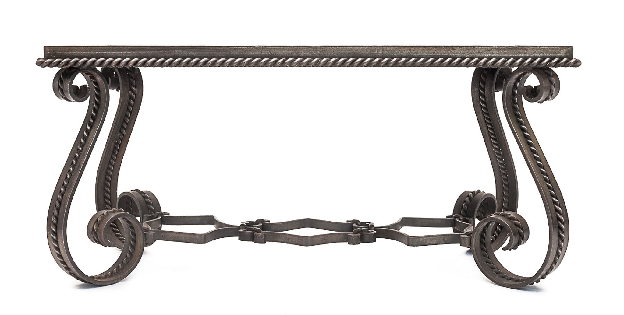 Wrought iron coffee table Merceris 1950