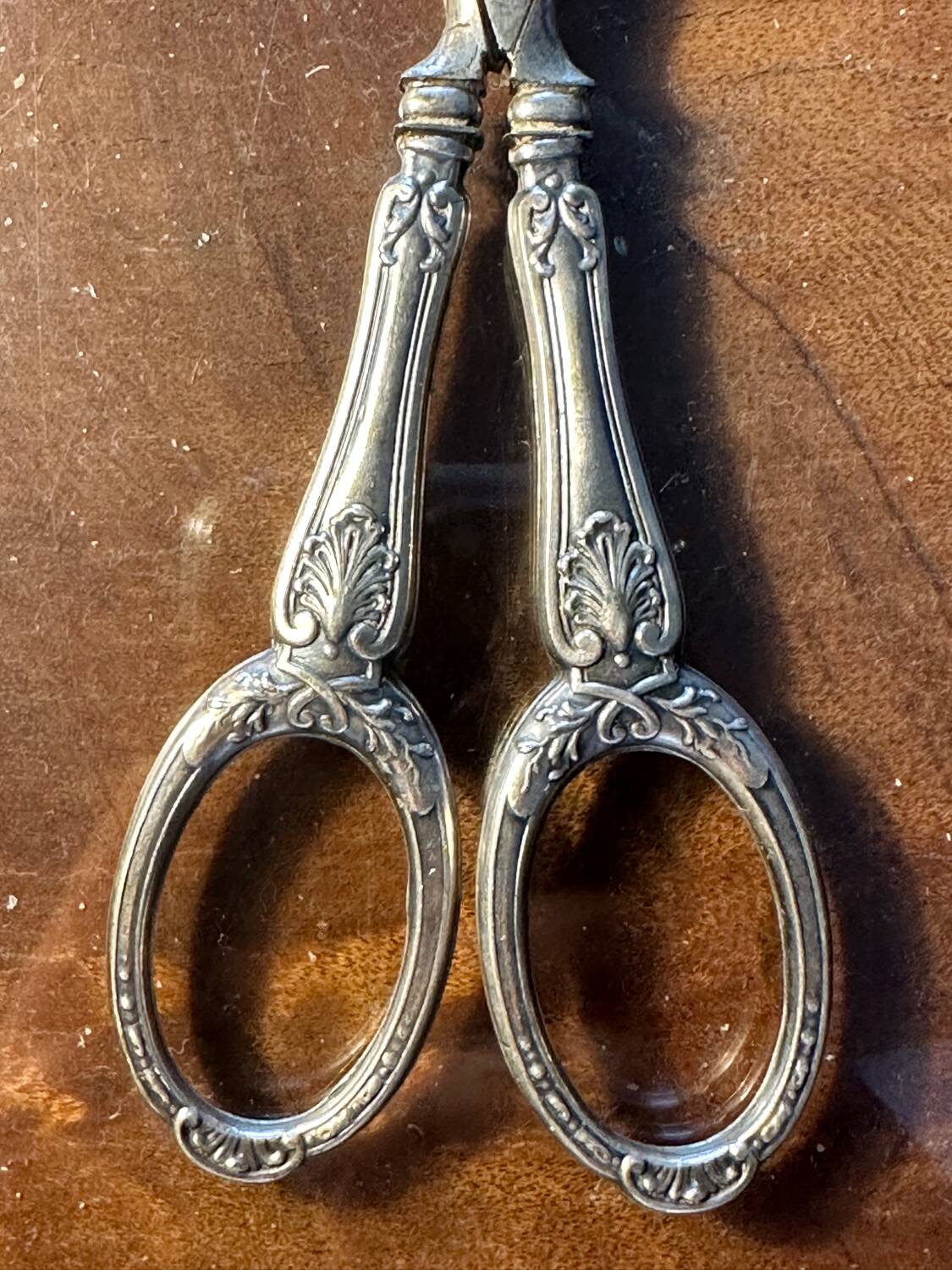 Pair of Antique Silver Grape Scissors
