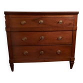 Commode italienne ancienne en noyer, style Louis XVI, fin XVIIIe - XIXe