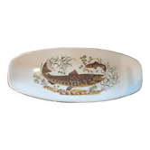 Plat poisson d'eau douce Gien France vintage