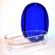 Vintage cobalt blue glass butter dish
