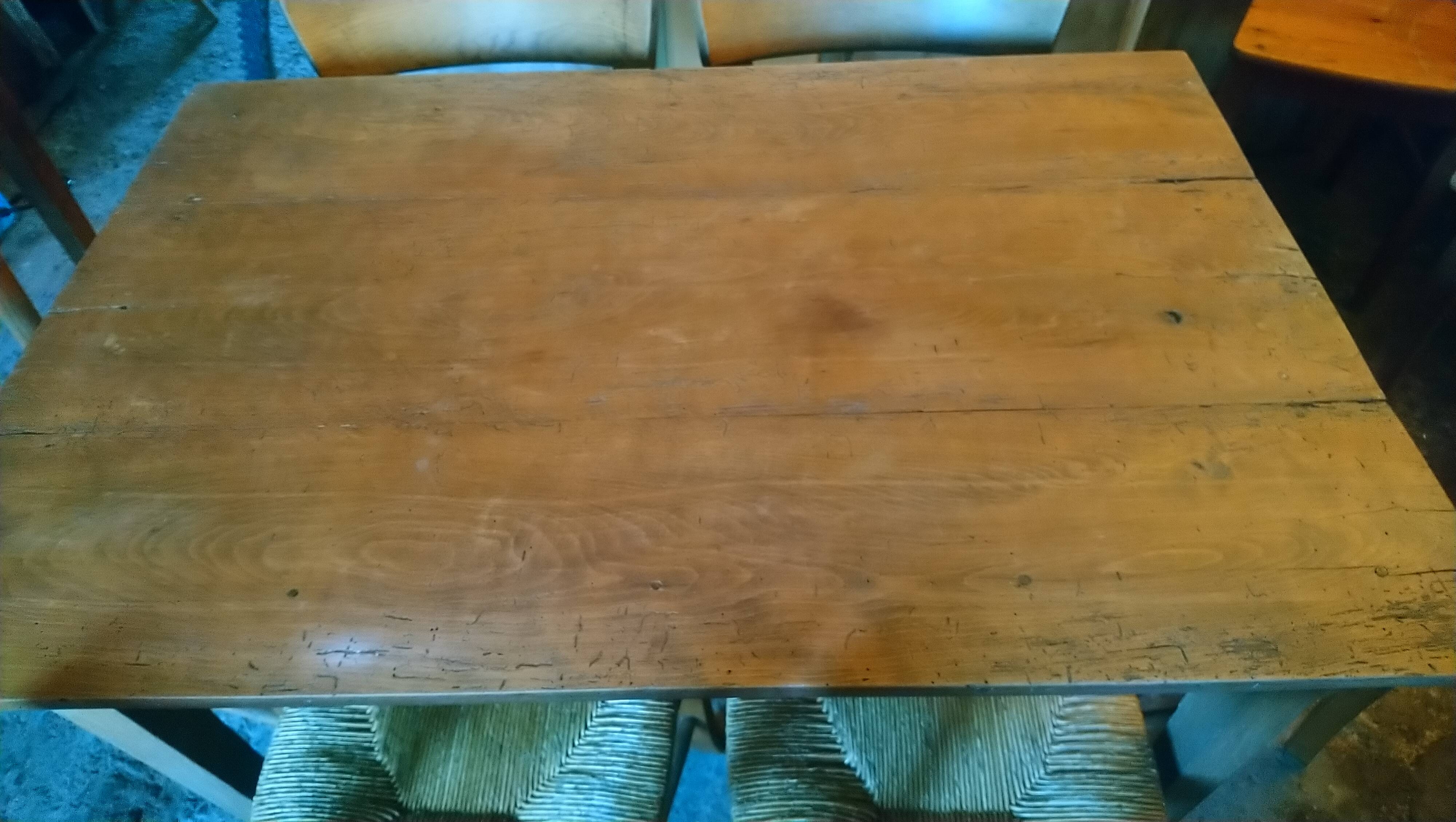 Tapered leg table, fir and beech