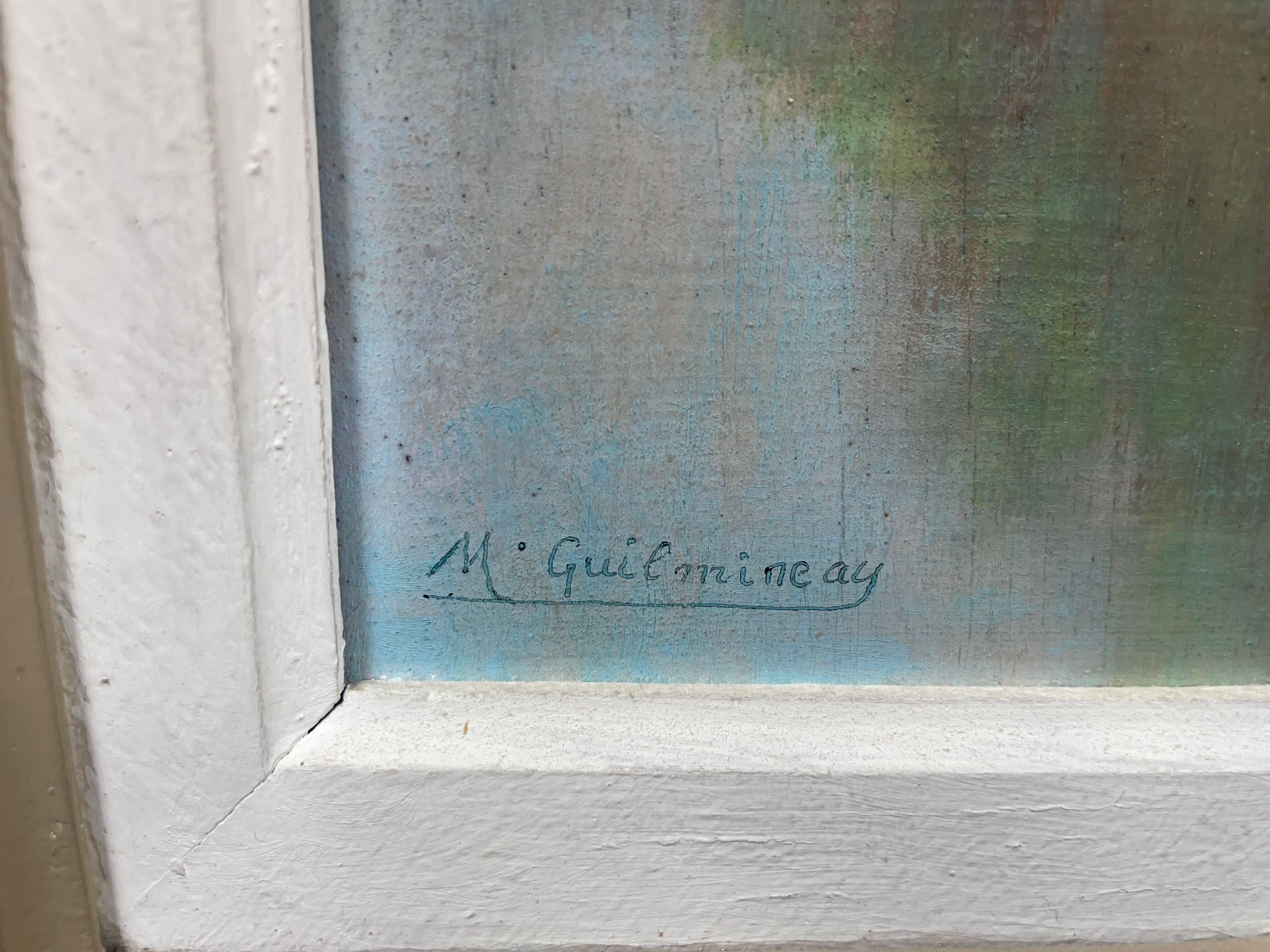 Painting M. Guilmineau Painter Vendée, Deux Sèvres, Green Venice, Coulon ....