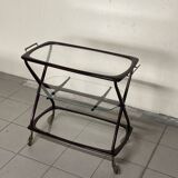 Cesare Lacca 1950 Italian Bar Cart with Brass Wheels