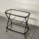 Cesare Lacca 1950 Italian Bar Cart with Brass Wheels