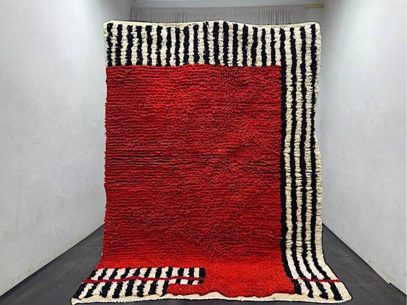 Traditional handmade Beni Ouraine rug, size 200 x 100 cm