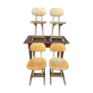 Set de 4 chaises d’école adulte