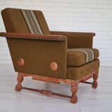 Ensemble de fauteuils bois de chêne laine état d’origine années 1970
