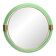 Murano glass wall mirror "Torgiglione-Torchon" round Venetian green
