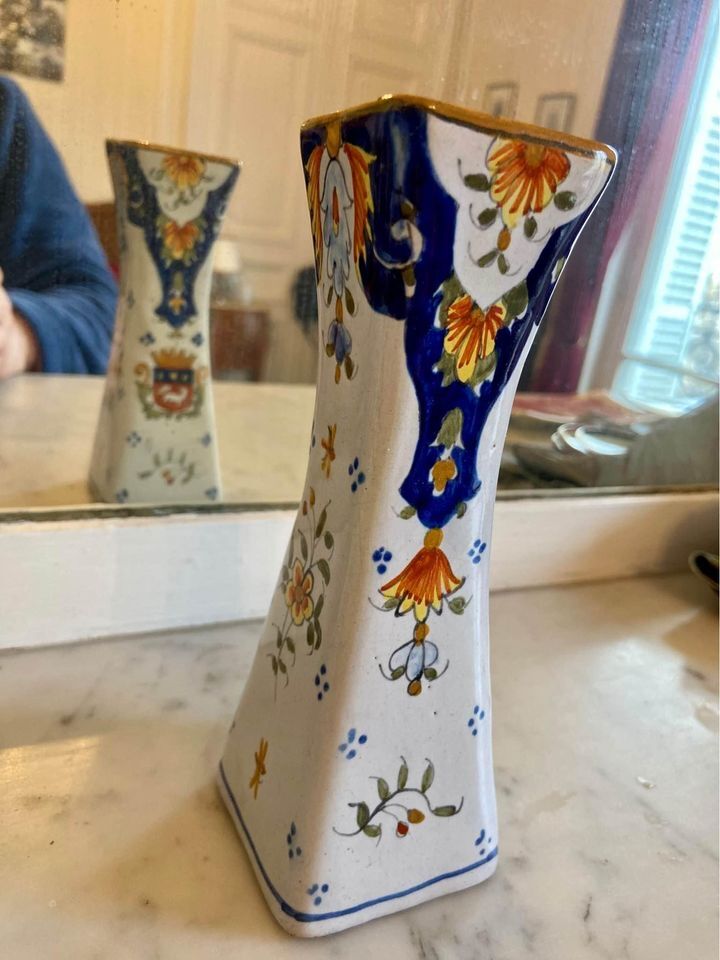 Antique Bonsecours faience vase