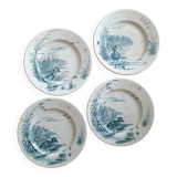 4 plates iron earth Gien model Ducks