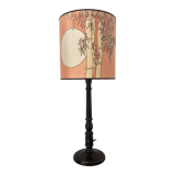 Vintage lamp in wood and silk