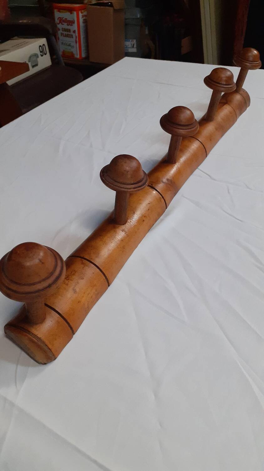 Wooden wall coat rack