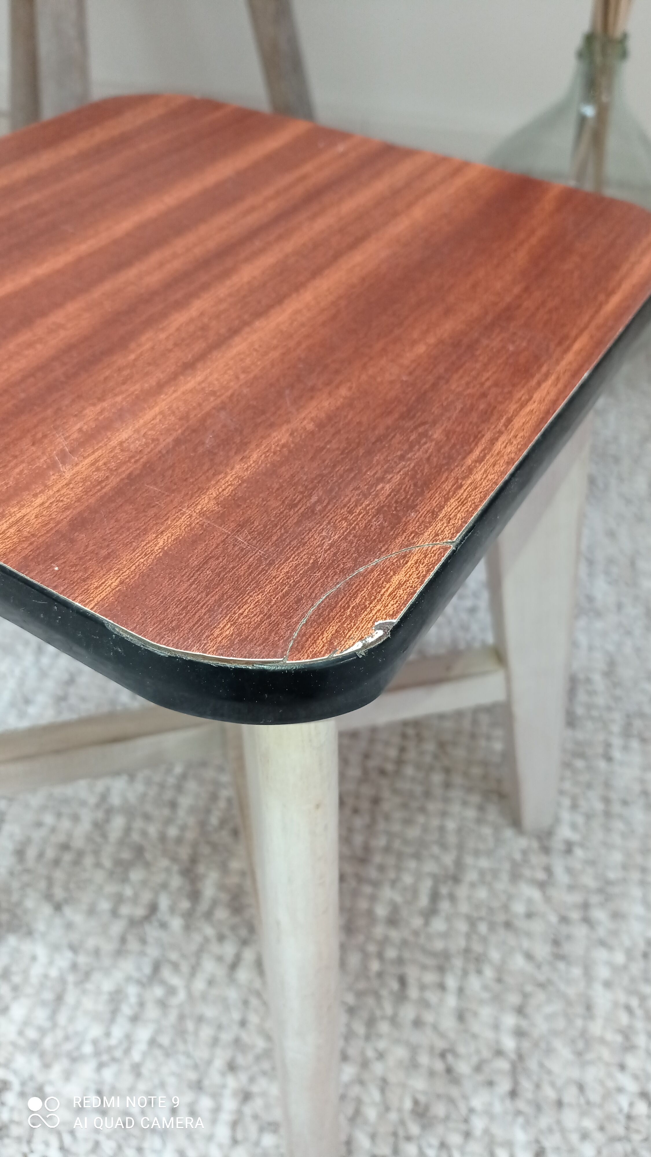 Wooden stool and formica