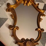 Baroque style mirror gilded wood glass vintage decoration