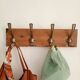 Wall-mounted coat rack in wood – 4 metal hooks – 45 cm