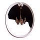 Large oval mirror in vintage white enamelled cast iron