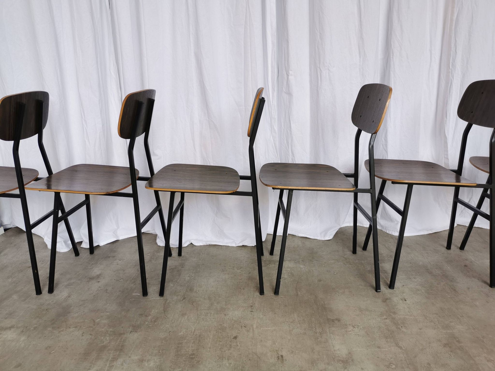 Vintage Industrial School Chairs - STOL Kamnik - 70s Yugoslavia - Set of 6