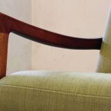 Vintage mahogany senator high back lounge chair by Ole Wanscher for Cado, 1960s