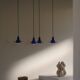 Set of 4 vintage blue glass pendants, made by Design Light A/S, Denmark, 1990s.