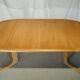 Expandable round table in Scandinavian blond teak Laurits M Larsen