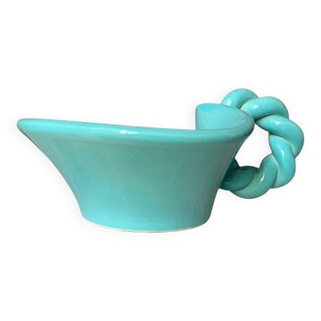 Turquoise twisted ceramic trinket tray
