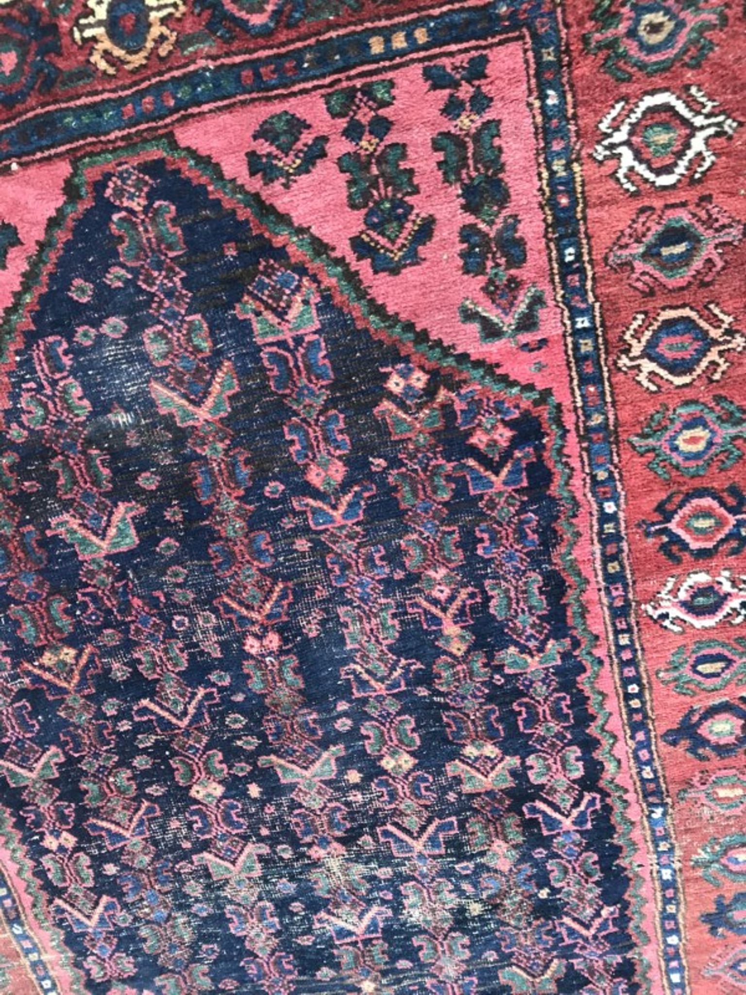 Carpet old Persian Bijar 19th century handmade 110 X 189 CM
