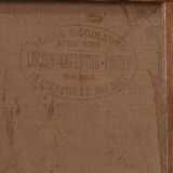 Oil on canvas seaside beach 1930 golden frame