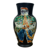 Ceramic vase by Hans Schneider in Steffisburg, Switzerland, folk art, vintage