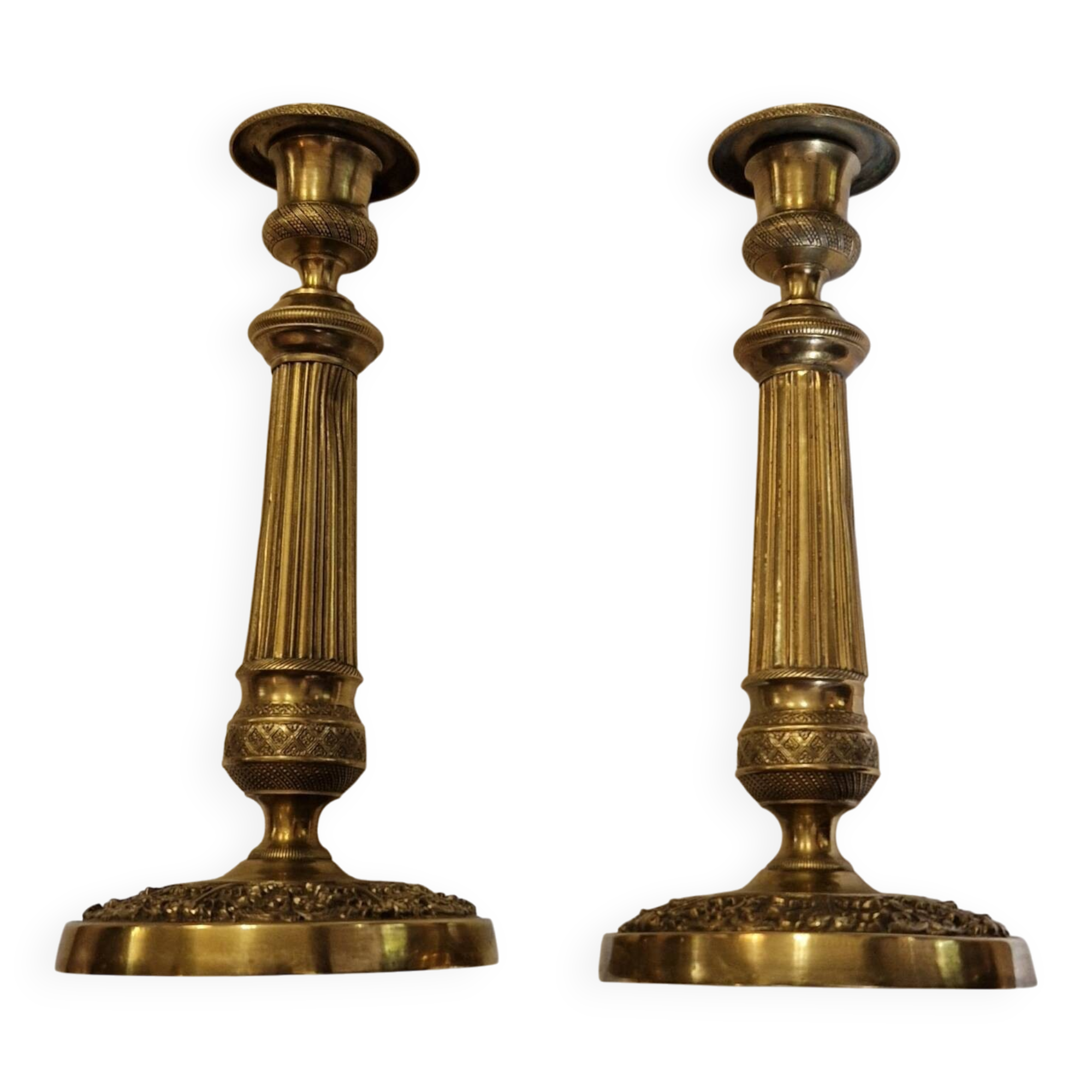Pair of brass candlesticks