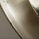 Brushed chrome round mirror 1970s 83x83cm