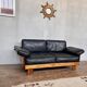 Canape seltz orme et cuir design 1960