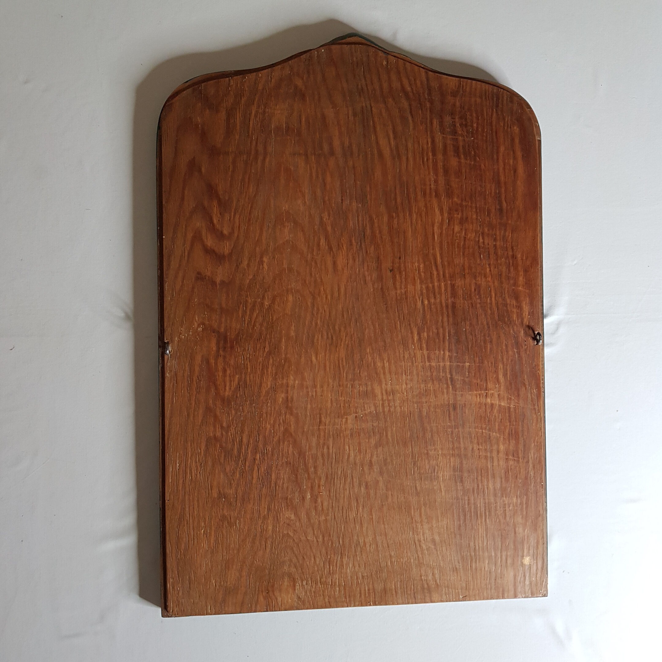 Mirror carved wooden frame and bevelled ice shell decoration 72 cm x 49 cm