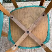 Set of 4 vinyl and wood chairs