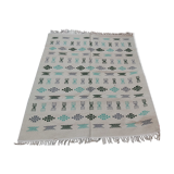 Tapis blanc fait main traditionnel 190x145cm