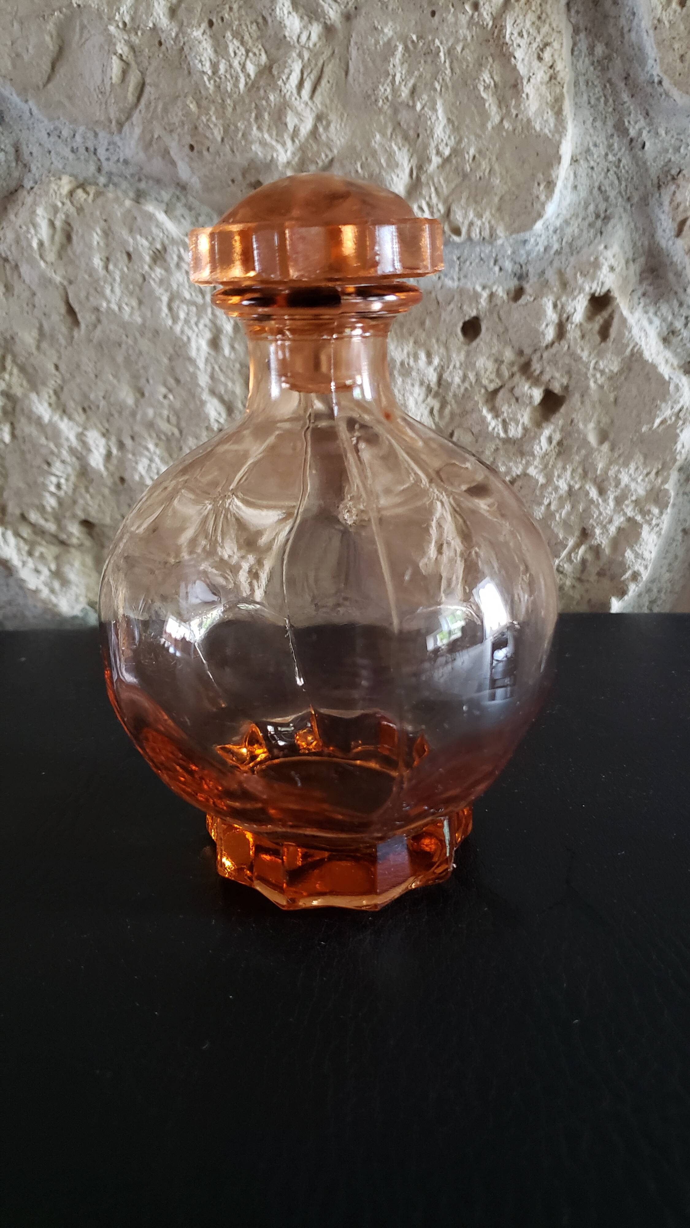 Complete pink glass liquor service