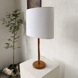 Lampe de table bois chêne années 70