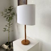 Lampe de table bois chêne années 70