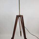 Tripod floor lamp compass wood